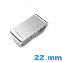 Passant bracelet Acier 22 mm - Large Argenté