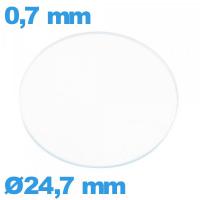 Verre circulaire plat 24,7 mm verre minéral pour montre