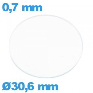 Verre pour montre 30,6 mm plat verre minéral circulaire