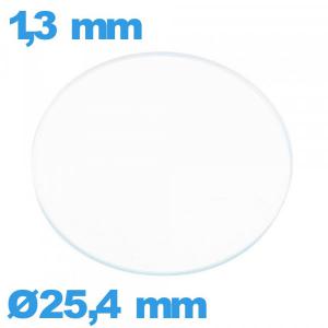 Verre pour montre verre minéral circulaire 25,4 mm plat