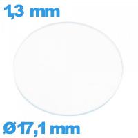 Verre circulaire verre minéral 17,1 mm plat montre