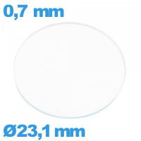 Verre 23,1 mm pour montre plat circulaire en verre minéral