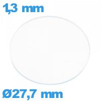 Verre montre verre minéral circulaire 27,7 mm plat
