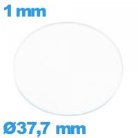 Verre 37,7 mm circulaire plat montre en verre minéral