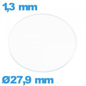 Verre circulaire plat 27,9 mm verre minéral montre