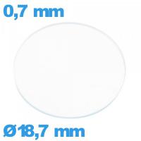 Verre 18,7 mm montre plat circulaire verre minéral