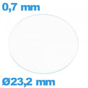 Verre 23,2 mm de montre plat circulaire en verre minéral
