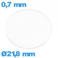 Verre circulaire plat 21,8 mm verre minéral montre