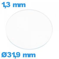 Verre plat pour montre verre minéral 31,9 mm circulaire