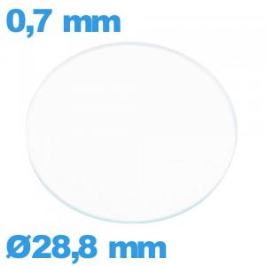 Verre plat verre minéral circulaire 28,8 mm montre
