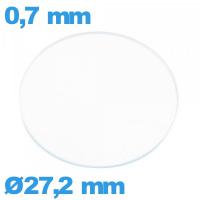 Verre plat 27,2 mm pour montre en verre minéral circulaire