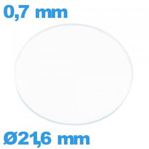 Verre 21,6 mm de montre plat circulaire en verre minéral