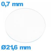 Verre 21,6 mm de montre plat circulaire en verre minéral