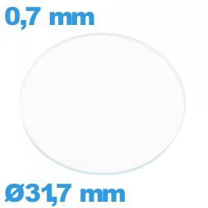 Verre circulaire plat 31,7 mm verre minéral de montre