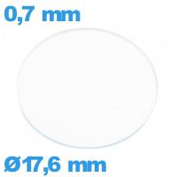 Verre plat pour montre verre minéral 17,6 mm circulaire