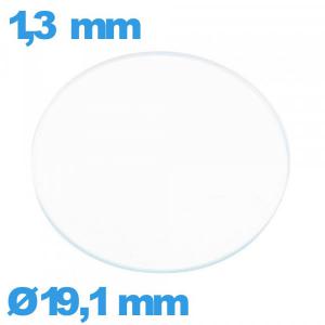 Verre plat verre minéral circulaire 19,1 mm pour montre