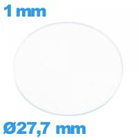 Verre de montre verre minéral circulaire 27,7 mm plat