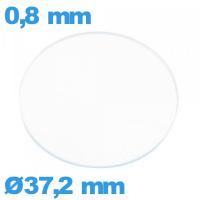 Verre 37,2 mm circulaire plat pour montre verre minéral