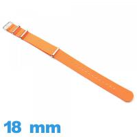 Bracelet pour montre tissu N.A.T.O Orange 18 mm