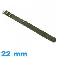 Bracelet N.A.T.O 22mm de montre Nylon Olive