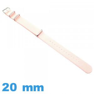 Bracelet N.A.T.O 20 mm montre Nylon Rose