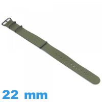 Bracelet N.A.T.O Textile Olive 22mm pour montre