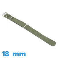 Bracelet montre Nato 18 mm Olive tissu