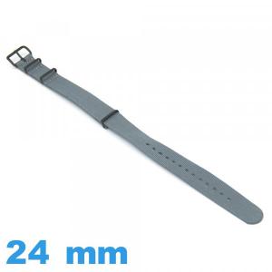 Bracelet Textile Gris pour montre 24 mm Nato