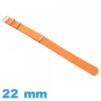 Bracelet tissu Orange pour montre 22mm Nato