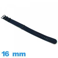 Bracelet tissu Bleu montre 16mm N.A.T.O