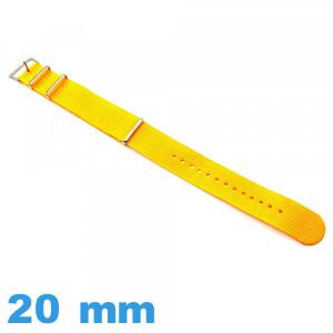 Bracelet 20 mm de montre Jaune Foncé N.A.T.O Textile