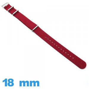 Bracelet pour montre tissu N.A.T.O Rouge foncé 18mm