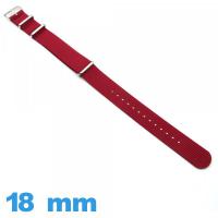 Bracelet pour montre tissu N.A.T.O Rouge foncé 18mm