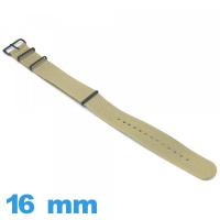 Bracelet Nylon Kaki montre 16 mm N.A.T.O