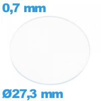 Verre circulaire 27,3 mm plat pour montre en verre minéral