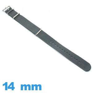 Bracelet Nylon Gris de montre 14mm N.A.T.O