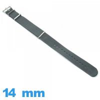 Bracelet Nylon Gris de montre 14mm N.A.T.O