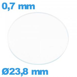 Verre plat montre verre minéral 23,8 mm circulaire