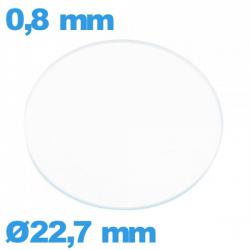 Verre pour montre en verre minéral circulaire 22,7 mm plat
