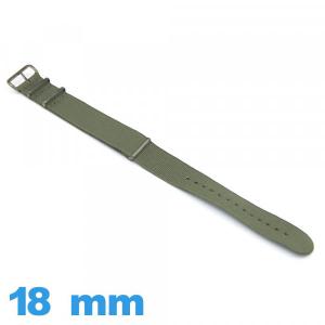 Bracelet N.A.T.O Textile Olive 18 mm pour montre
