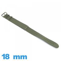 Bracelet N.A.T.O Textile Olive 18 mm pour montre