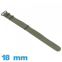Bracelet pour montre Nato 18 mm Olive Textile