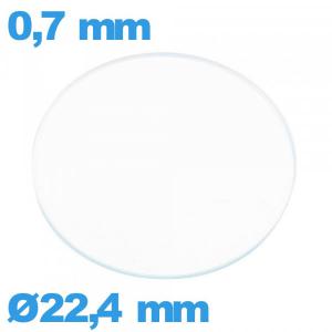Verre plat verre minéral circulaire 22,4 mm de montre