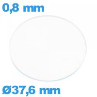 Verre plat pour montre verre minéral 37,6 mm circulaire