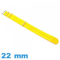 Bracelet 22mm pour montre Jaune Nato tissu