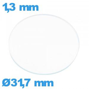 Verre plat 31,7 mm de montre verre minéral circulaire