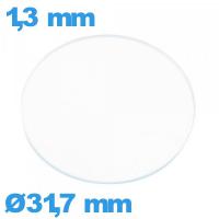 Verre plat 31,7 mm de montre verre minéral circulaire