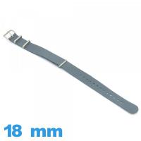 Bracelet pour montre Nato Gris Nylon 18 mm