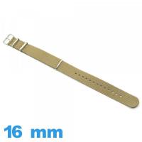 Bracelet pour montre tissu Nato Kaki 16 mm