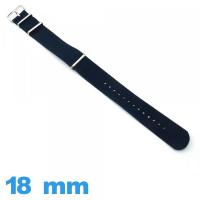 Bracelet 18 mm montre Bleu Nato Textile